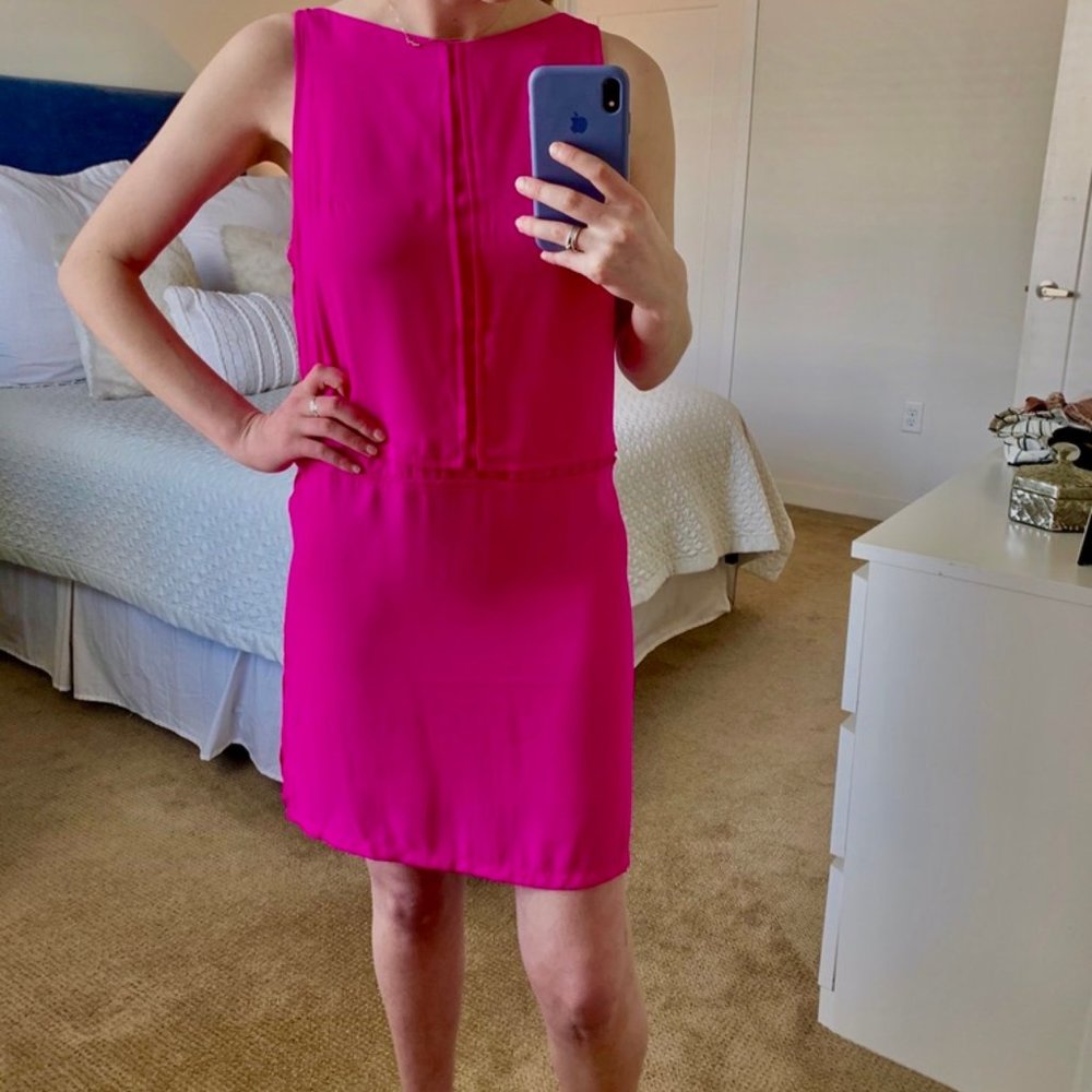 Olivaceous Silk Hot Pink Dress (WORN ONCE)